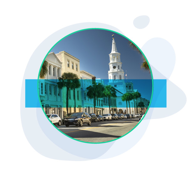 Cars parked along side of street