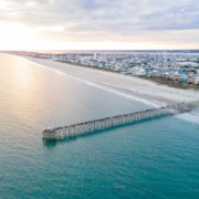 Aerial View of Oceanana Pier in Atlantic Beach, North Carolina